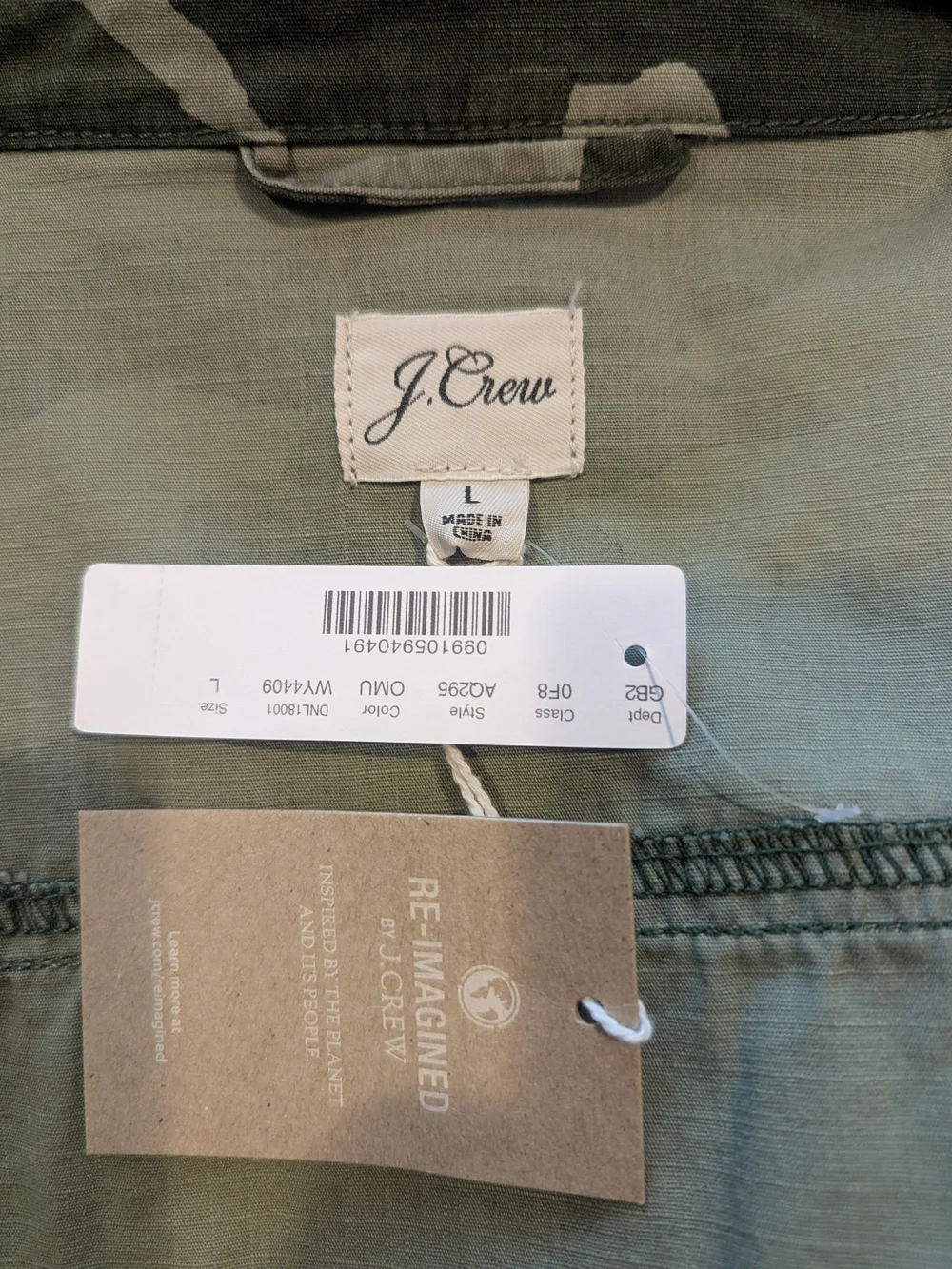 J. Crew Women's Camouflage Utility Jacket in Olive Green